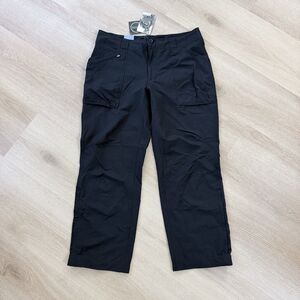 NEW REI Escalante Pants Womens 16 Petite Black Sun Protection Adjustable Cuffs